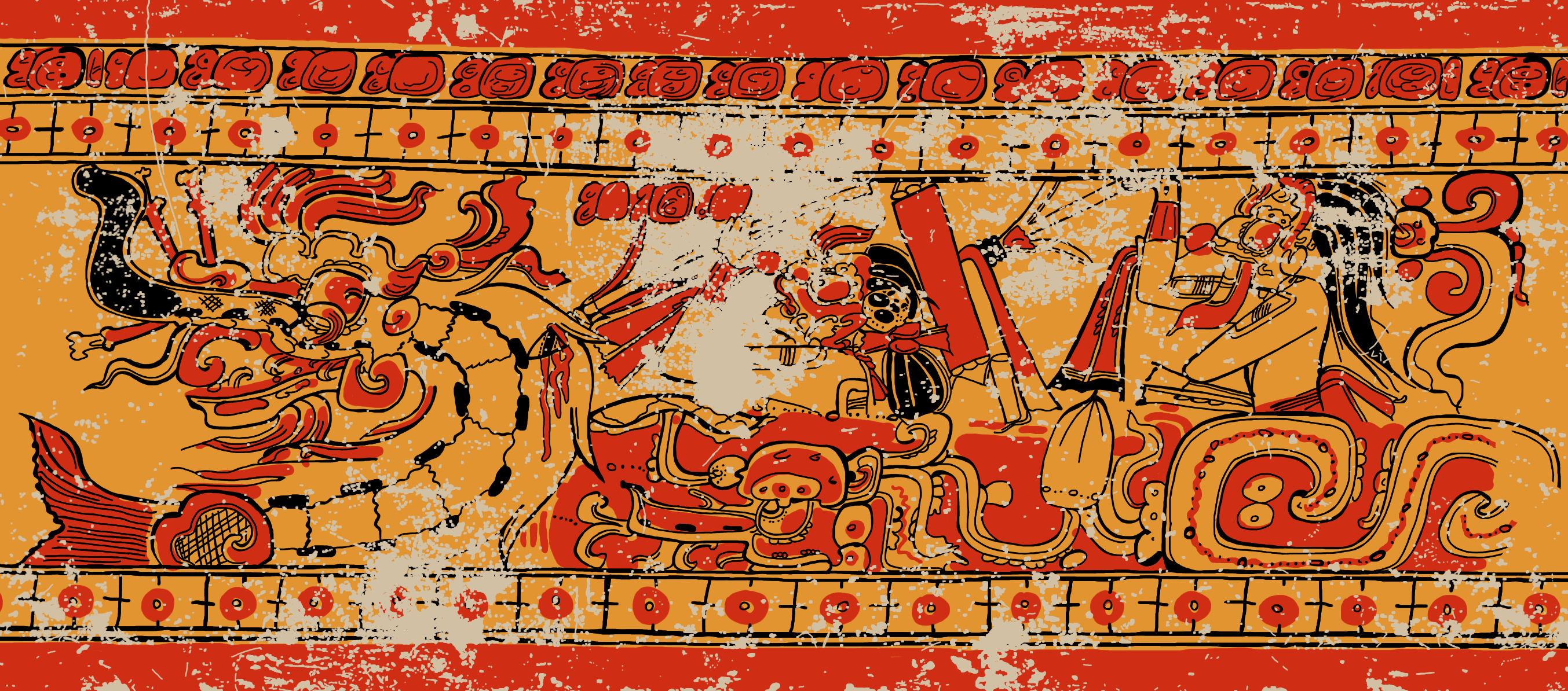 K9152: A Polychrome Shark Hunting Scene